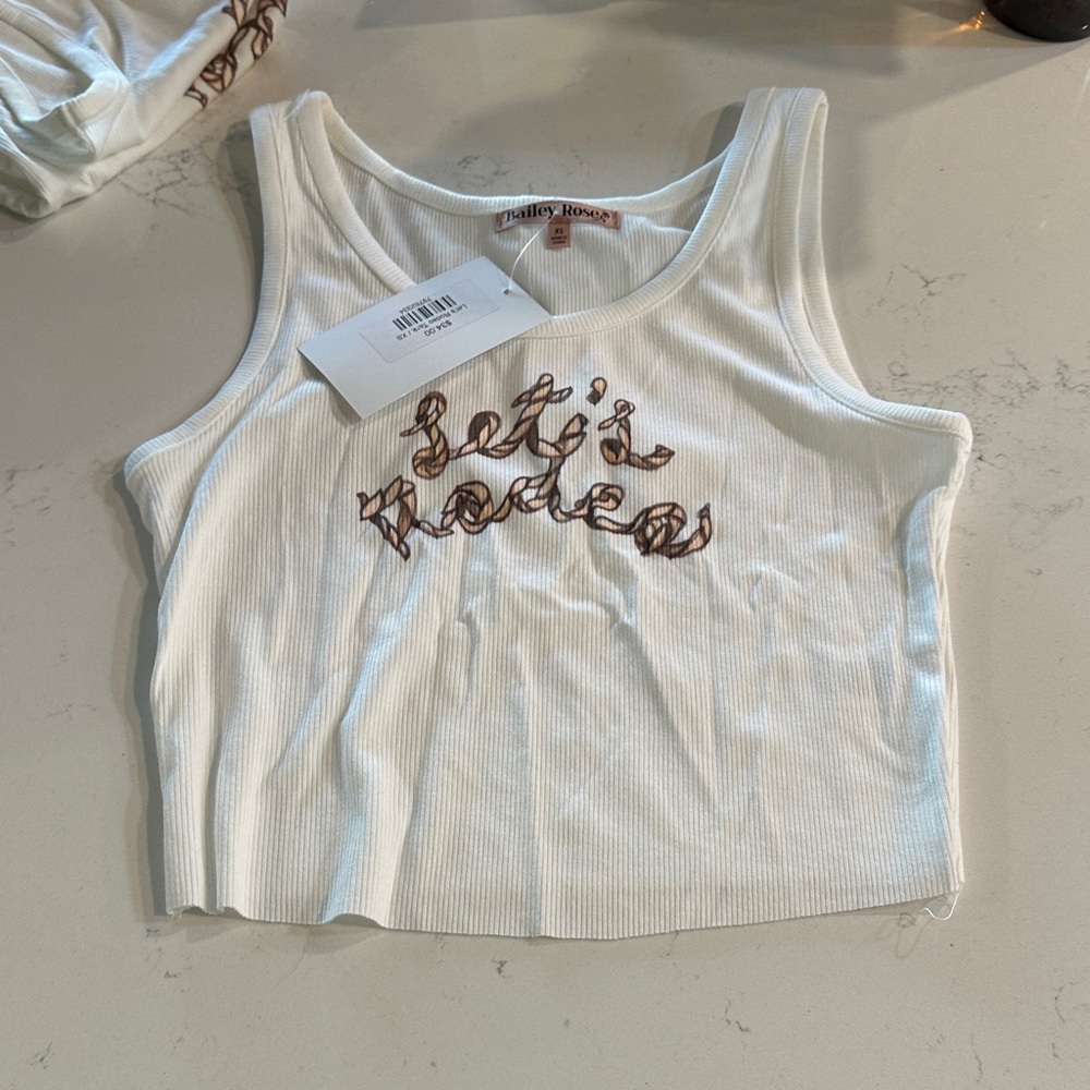 Bailey Rose White Ribbed Tank Top